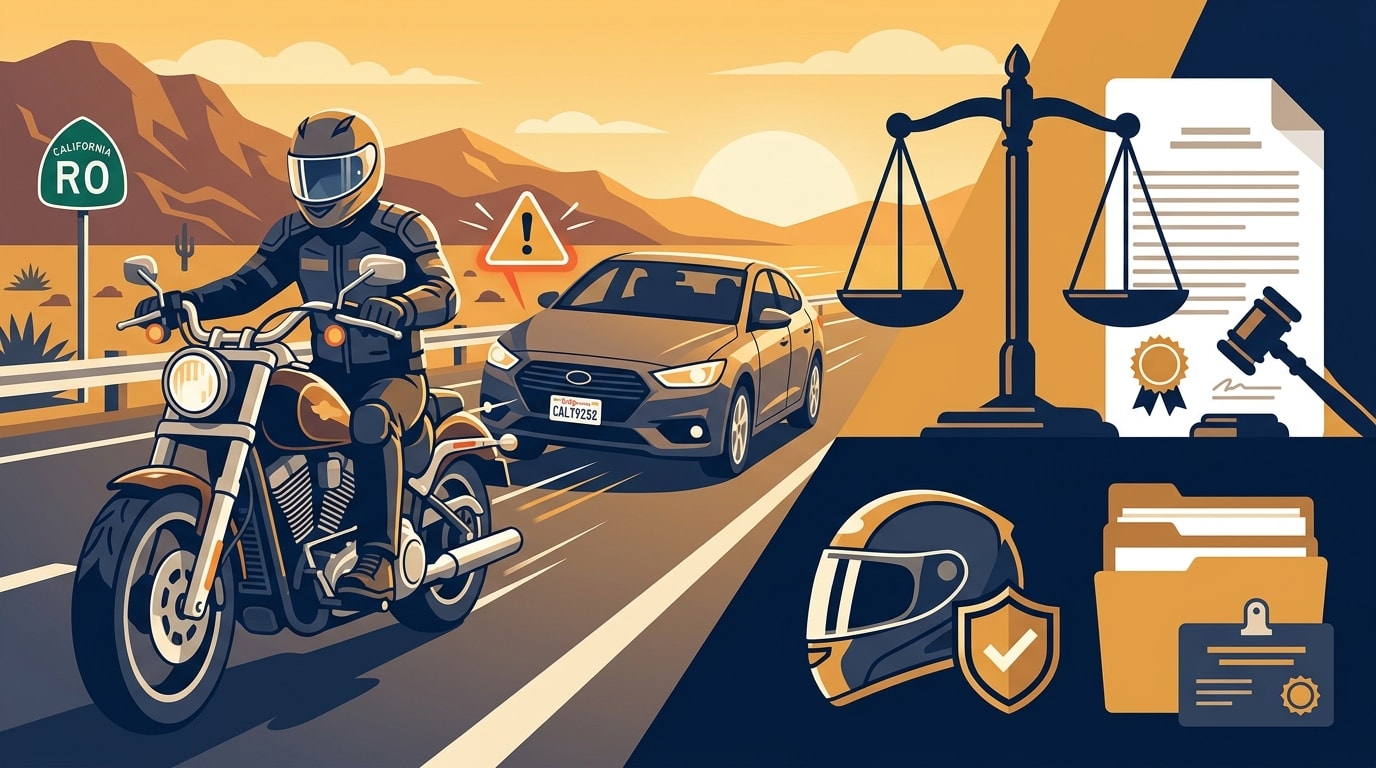 Hero illustration for California Motorcycle Accident Claims Guide