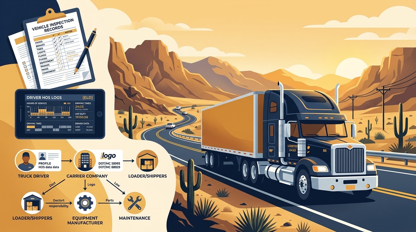 Hero illustration for California Commercial Truck Accident Claims Guide