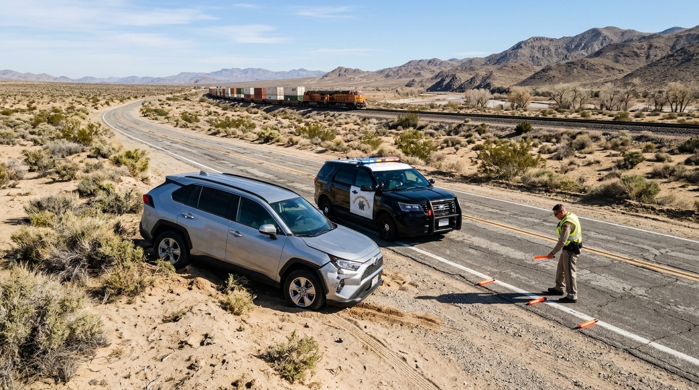 Hero illustration for What to Do After a Car Accident in Helendale / Silver Lakes, CA