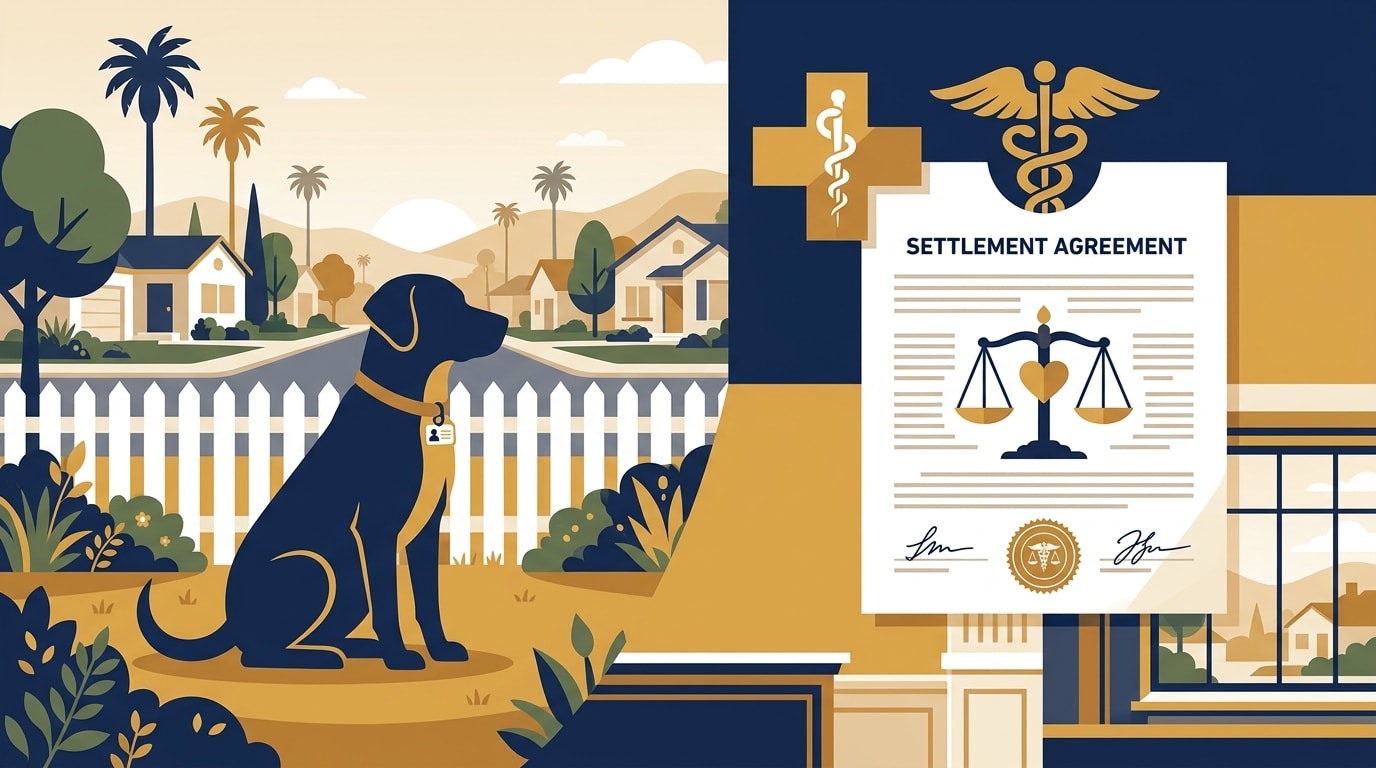 Hero illustration for Average Dog Bite Settlement in California